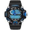 SMAEL 1385 multifonctionnel durable imperméable à l'eau électronique sport LED montre - Noir et Bleu 