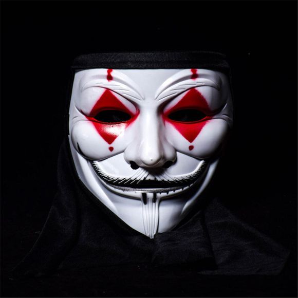 Vente chaude V pour Vendetta Masque Anonyme Guy Fawkes Déguisement Adulte Costume Accessoire Partie Cosplay Masques - Rouge 