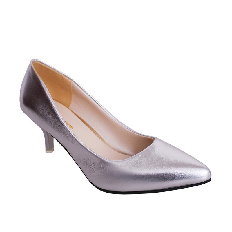 

High Heels with Pointed Toes, Silver