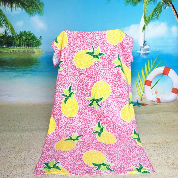 Serviettes de plage imprimées en coton - Rose 