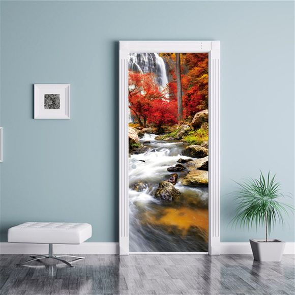 ZB88 Creative Moderne Décoratif Peinture Salon Chambre Décorations Porte Autocollant 2 pcs - COULEUR MELANGER 77 X 200 CM