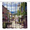 Impression 3D de haute définition de salle de bains de rideau en douche de polyester de la ville 5 de peinture à l'huile imperméable à l'eau - multicolore W59 INCH * L71 INCH