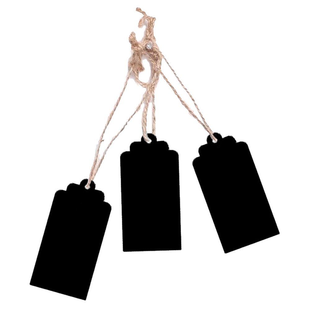 

160204 Rectangular Double Sided Blackboard Hanger for Home Decoration (10pcs), Black