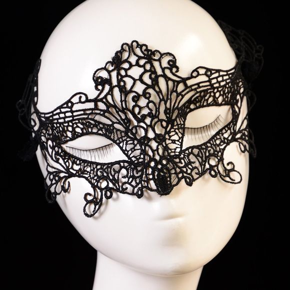 Masque de dentelle Fun Masquerade - Noir 