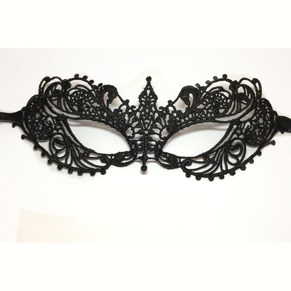 Creative Party Supplies Stereotypes dentelle petits masques sexy pointus - Noir 