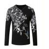 Hummingbird Print Pattern - Pull à col en V pour hommes - Noir 4XL