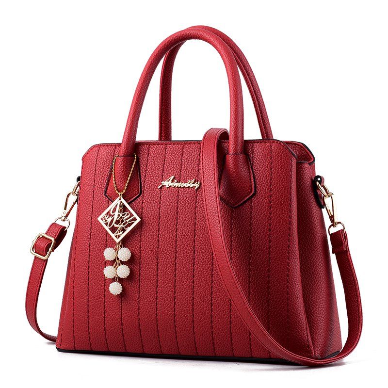 [41% OFF] 2021 Women's Handbag Simple Style Solid Color Elegant PU Bag ...