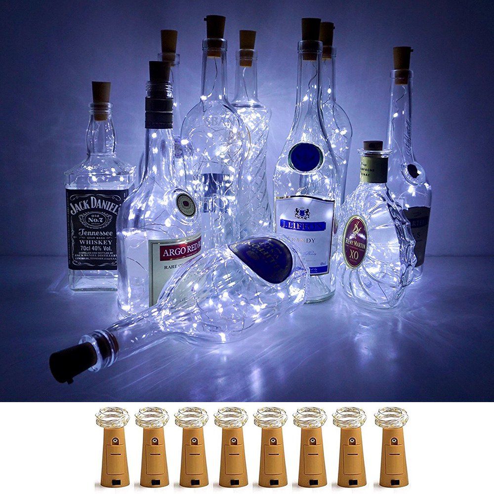 

BRELONG 5LED Wine Stopper Brass Lights Decorative Light String 8PCS, White light