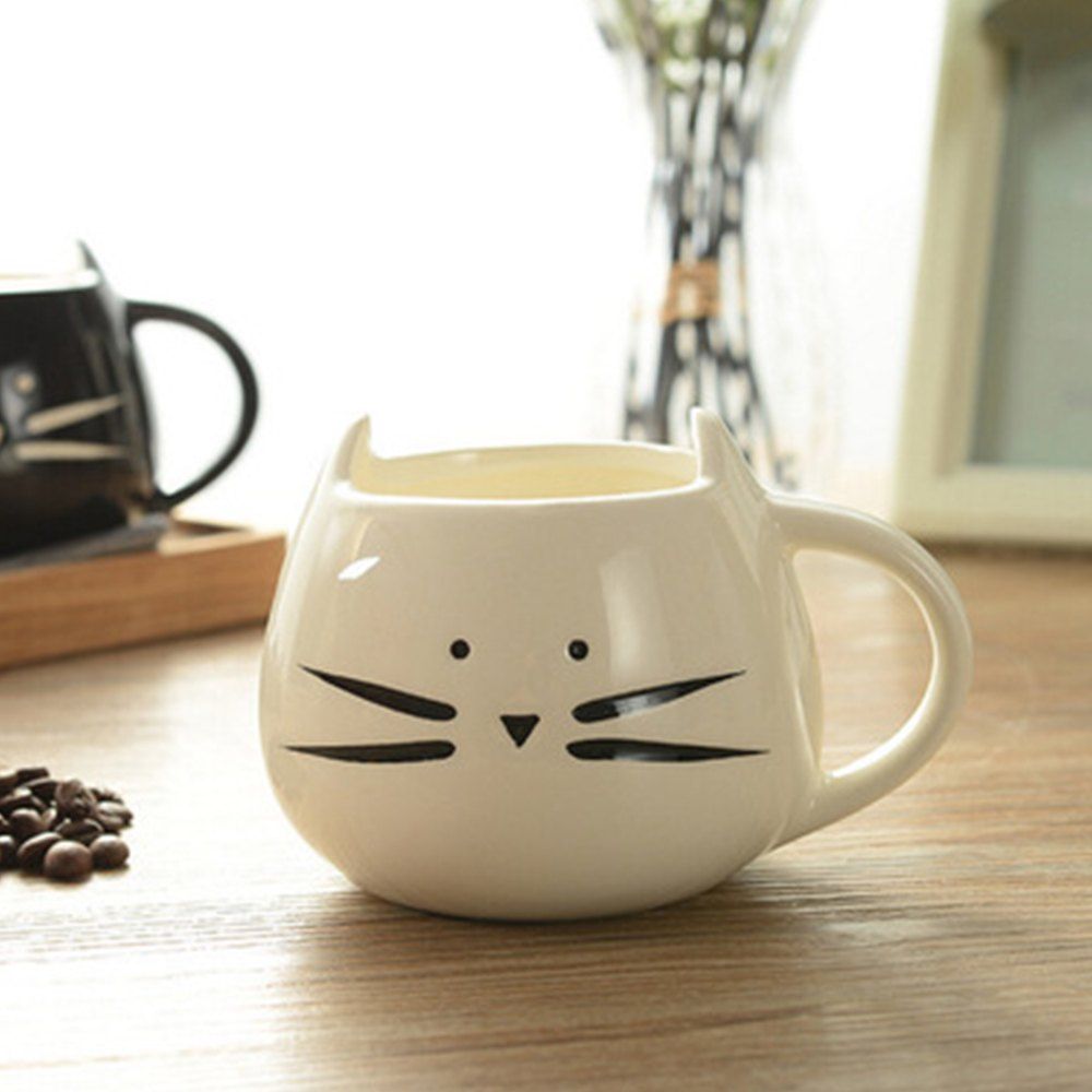 

Cute Cat Animal Milk Mug Ceramic Creative Coffee Porcelain Tea Cup Nice Gifts, White