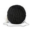 La version coréenne ronde en peluche sac à bandoulière unique Hairball unique épaule - Noir 