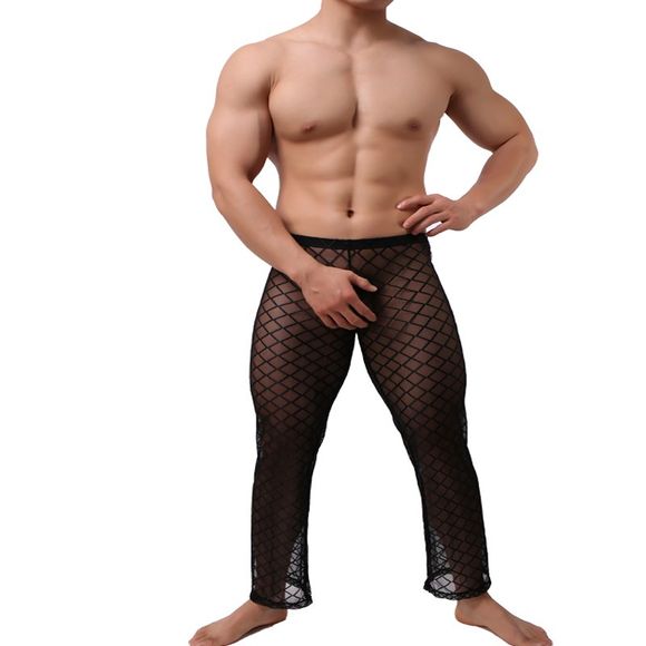 Pantalons sexy ultra-minces et transparents pour hommes - Noir M