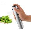 Bouteille de Pulvérisation En Acier Inoxydable Pouce Poussée Pulvérisateur Pompe À Huile Peut Pot Cuisine Gadget Sel Poivre Grinder Batterie de Cuisine - Argent 