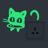 Autocollant lumineux de commutateur de bande dessinée lueur dans l'autocollant foncé de chat Autocollant fluorescent d'étoiles de lune - Vert 