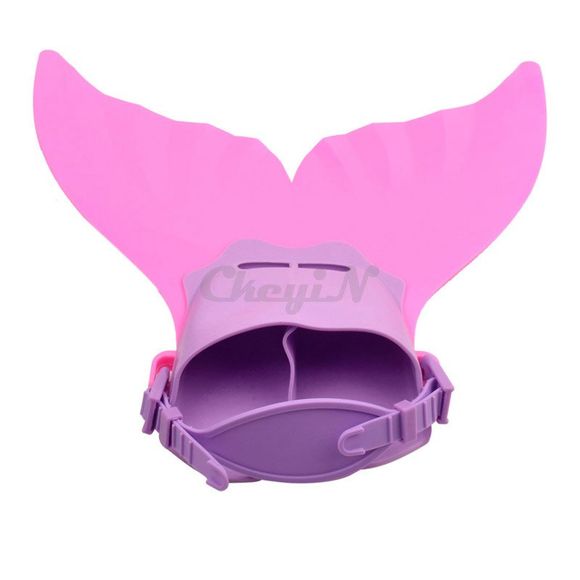 Ailette d'Entraînement de Natation Ajustables et Confortables Pédale d'Une Seule Pièce de Queue de Sirène avec Ceinture Souple - violet / rose 