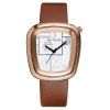 Fanteeda FD007 Femmes Unique Dial Quartz Bande Cuir Montre Or Rose Ton - Brun 