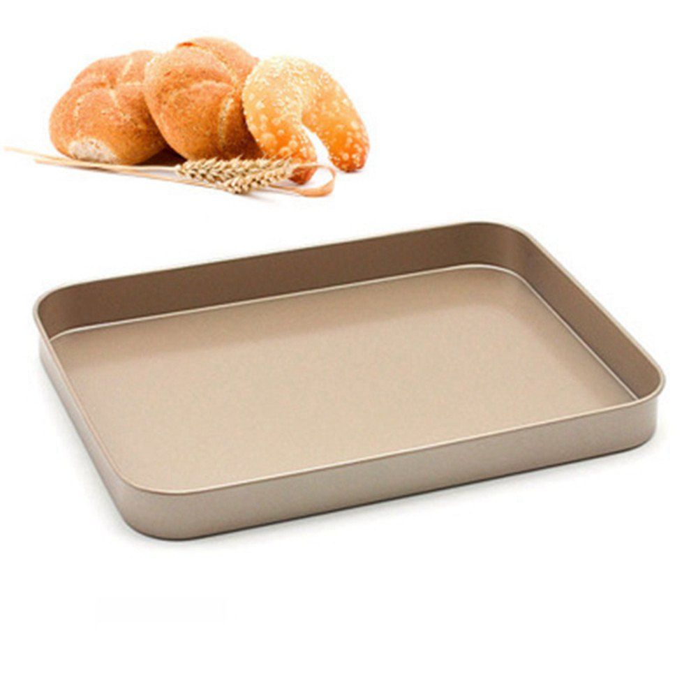 

Nonstick Bakeware Rectangular Cake Baking Roasting Pan Tray, Golden