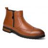 ZEACAVA Chaussures tendance en cuir à la mode pour hommes - Brun 43