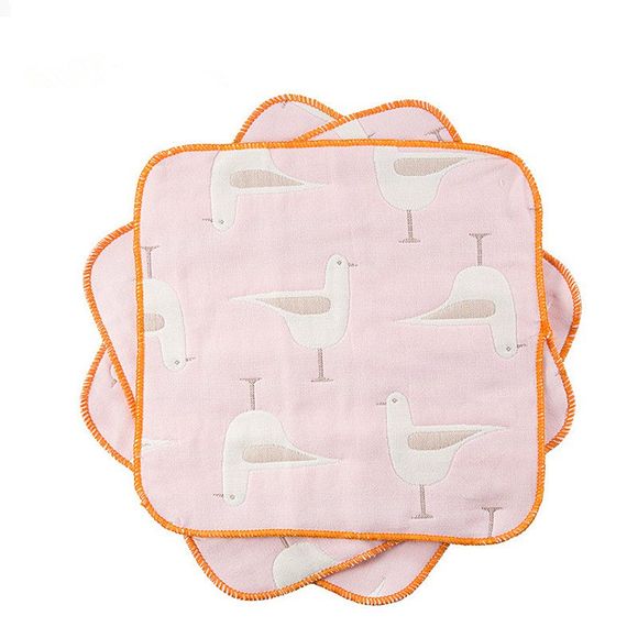 3pcs Sunveno bébé serviettes de salive coton carré serviette nouveau-né mouchoir - Rose 