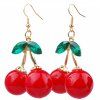 Mode rouge cerise forme femme bijoux élégant boucles d'oreilles cadeau fille - Rouge 