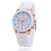 Montre à quartz de la mode féminine de Genève - Blanc 