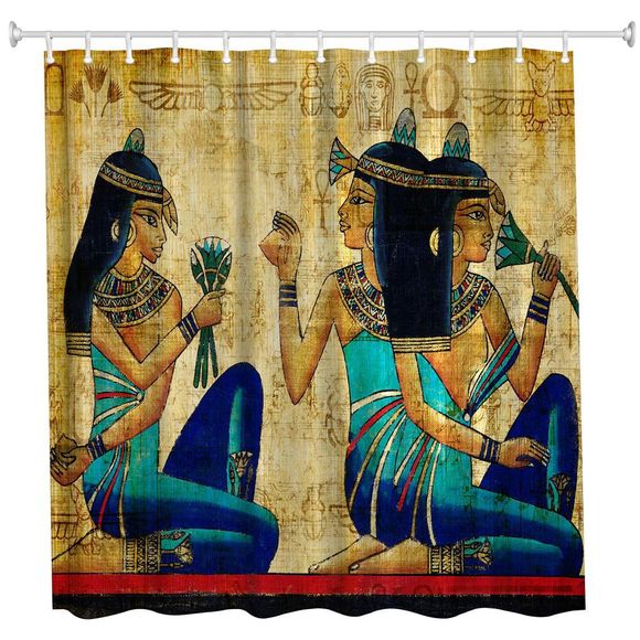 Impression 3D de haute définition de salle de bains de rideau en douche de polyester des femmes égyptiennes anciennes imperméable à l'eau - multicolore W71 INCH * L79 INCH