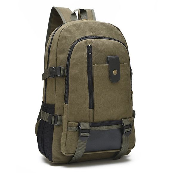 Nouveau sac à dos de voyage en toile à la mode pour hommes - Vert d'Armée 