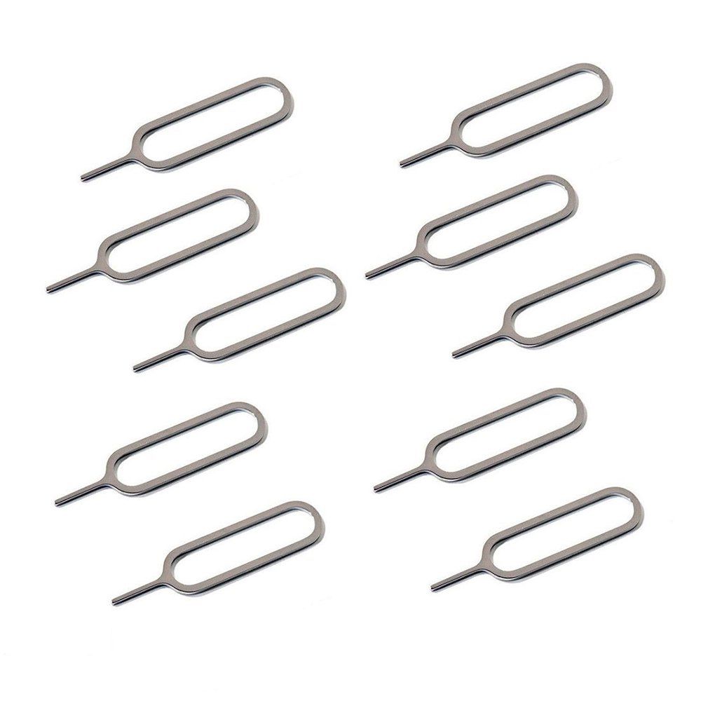 

10PCS Universal Metal Sim Needle Tray Holder Card Eject Pin, Silver