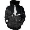 Nouveau astronaute Weeding Digital imprimé à capuche - Noir 3XL