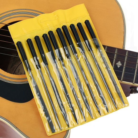 Lime pour écrou, selle frette et pickguard de guitare luthier meulage outil de réparation 10 Pièces - Noir 