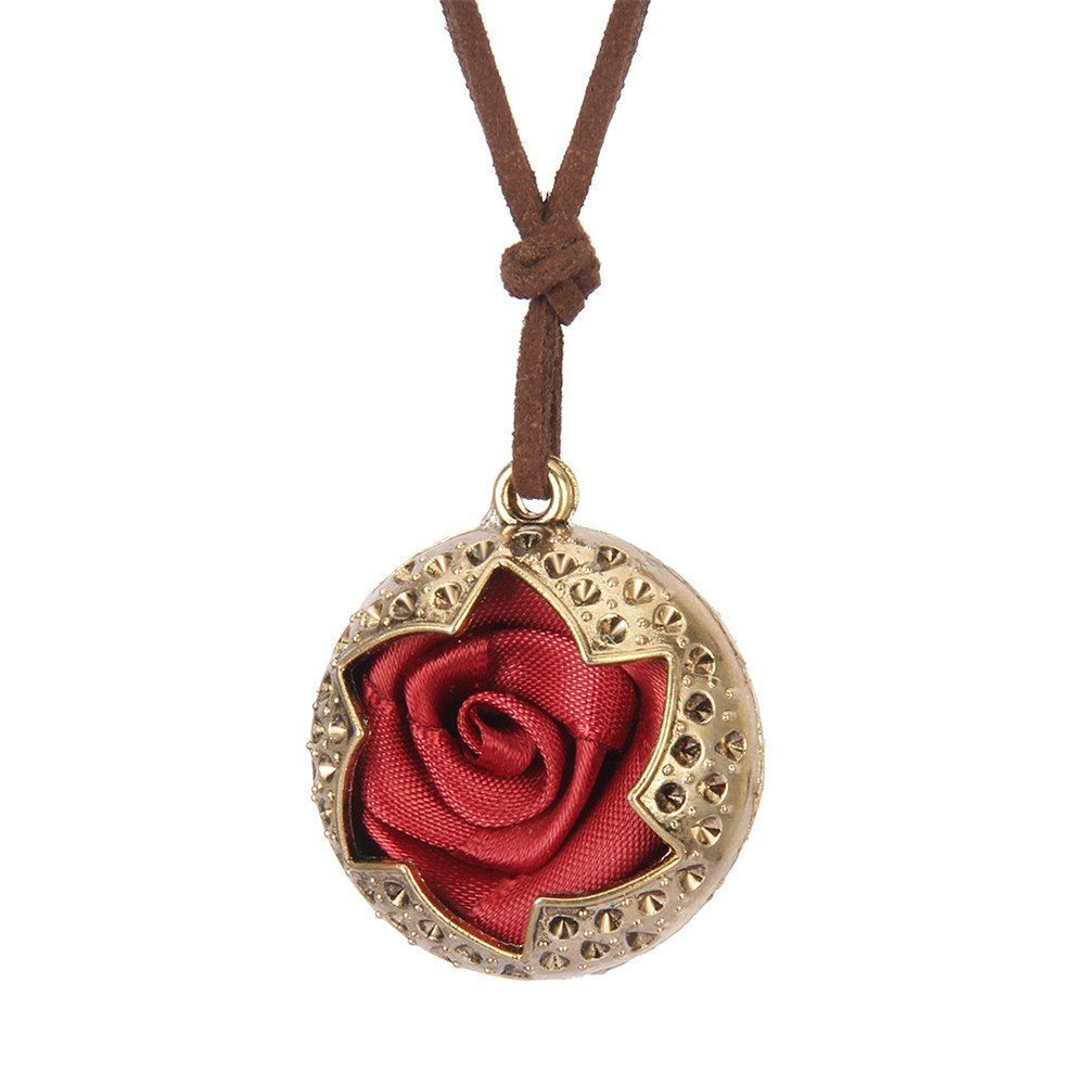 

Fashion Ornaments Rose Pendant Necklace Sweater Chain, Golden