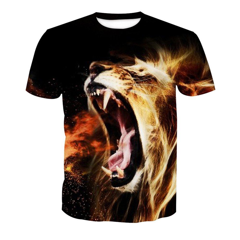 

Digital Printing Short-Sleeved T-Shirt, Black