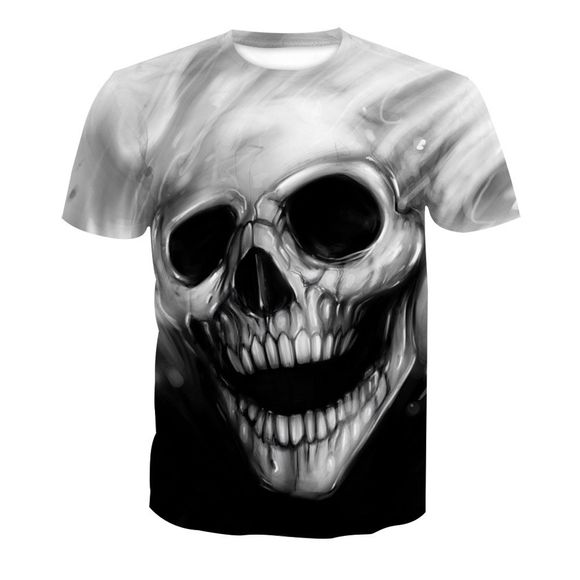 T-shirt à manches courtes imprimé tête de mort - Crâne 6XL