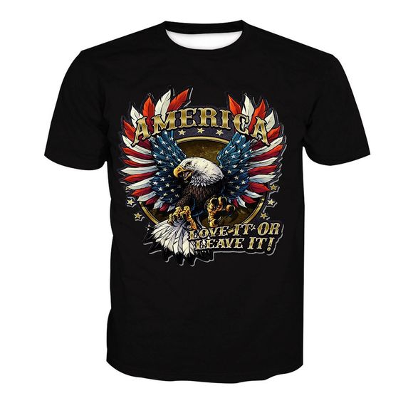 T-shirt imprimé à manches courtes Eagle - Tête d'Animal 6XL