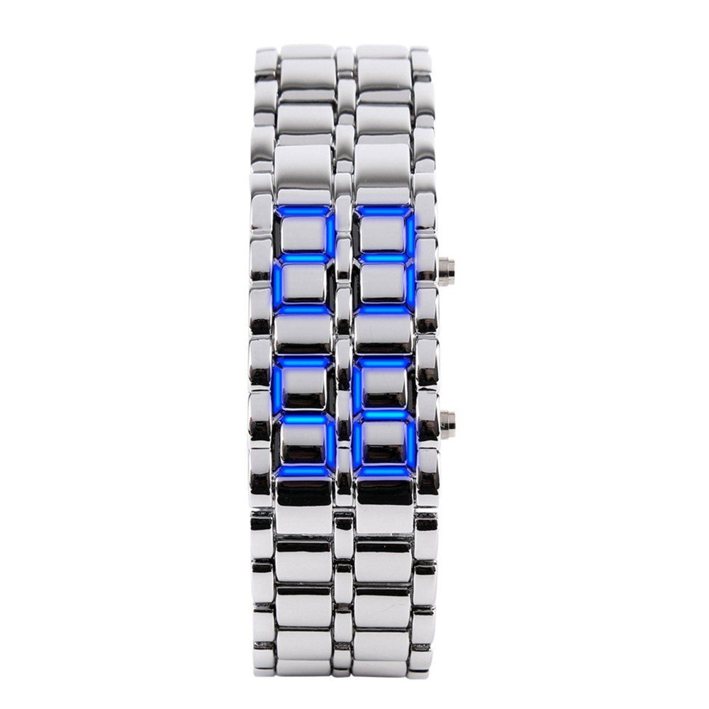 

LED Alloy Chain Men Watch, White