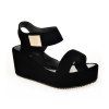 Mesdames été sandales de mode chaussures à fond épais pour les filles - Noir 36