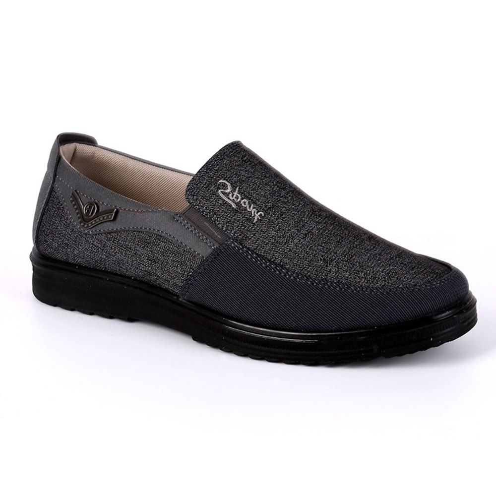 

Men Large Size Breathable Anti-skid Loafers Cloth Shoes, Black