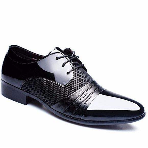 Homme formel pointu Lace Up Business Blucher Chaussures - Noir 44