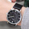 IEKE 89007 Fashion New Casual hommes en cuir montre-bracelet à quartz - Noir 