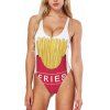Maillot de Bain Bikini Sexy Frites 3D  Imprimés sans Dos - multicolorcouleur XL
