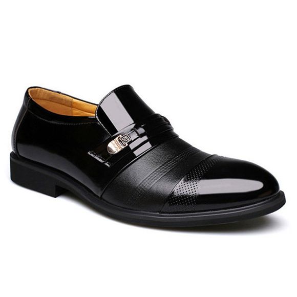 Hommes Cap Toe bout pointu Slip sur des chaussures formelles d'affaires - Noir 44