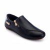 Chaussures Occasionnelles Plates avec Glissière Latérale Style Britannique pour Homme - Noir 42