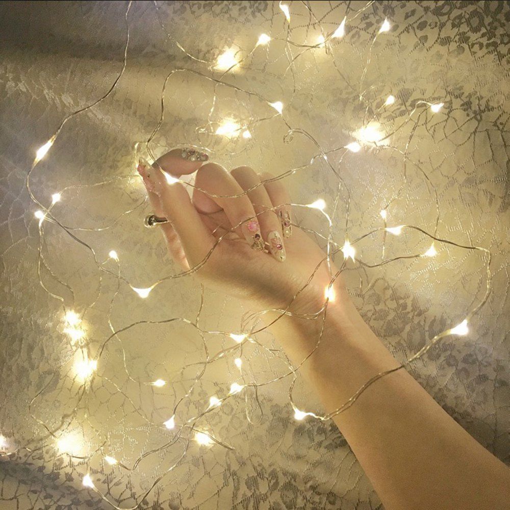 

BRELONG 10LED Copper Wire String Lights for Christmas Indoor Decorations 1pc, Warm white