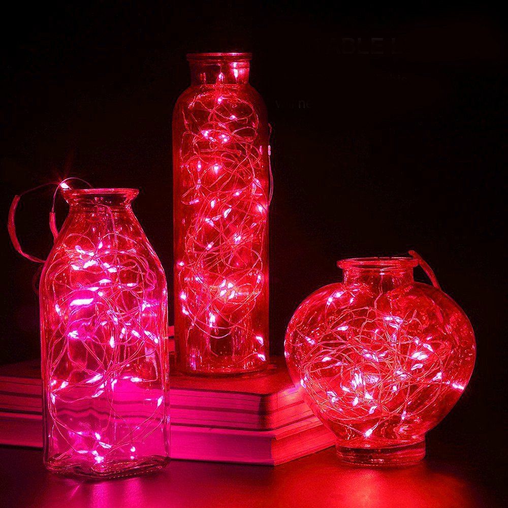 

BRELONG 10LED Copper Wire String Lights for Christmas Indoor Decorations 1pc, Red