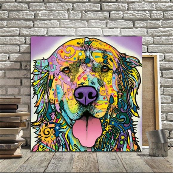 Couleur belle chien sans cadre peinture à l'huile toile moderne peinture décorative - Couleur 