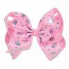 Enfants Grand Bow en épingle à cheveux Licorne Fantaisie Filles Colord Accessoires de cheveux - Rose 1PC