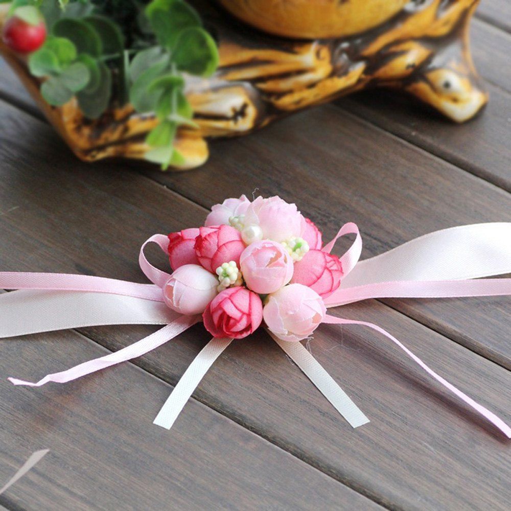 

The Rose Emulational Wrist Flower Decoration, Pink