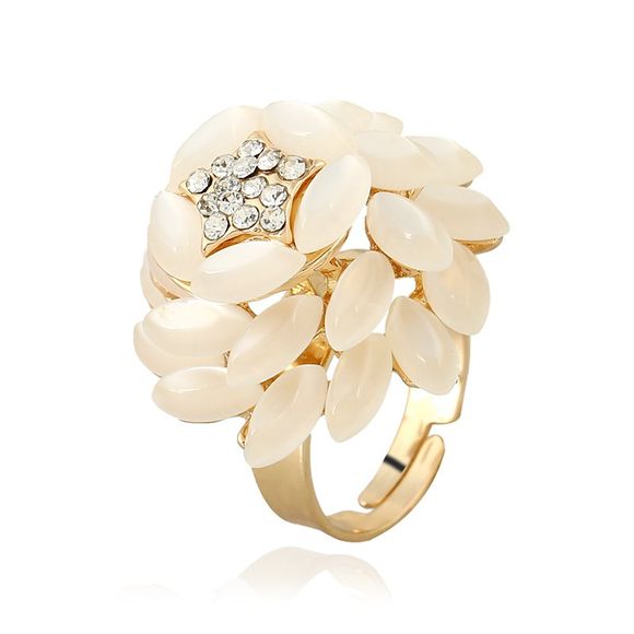 Tempérament de marguerites blanches d'anneau d'alliage multicouche et fleurs pures et fraîches et élégantes - Blanc ONE-SIZE