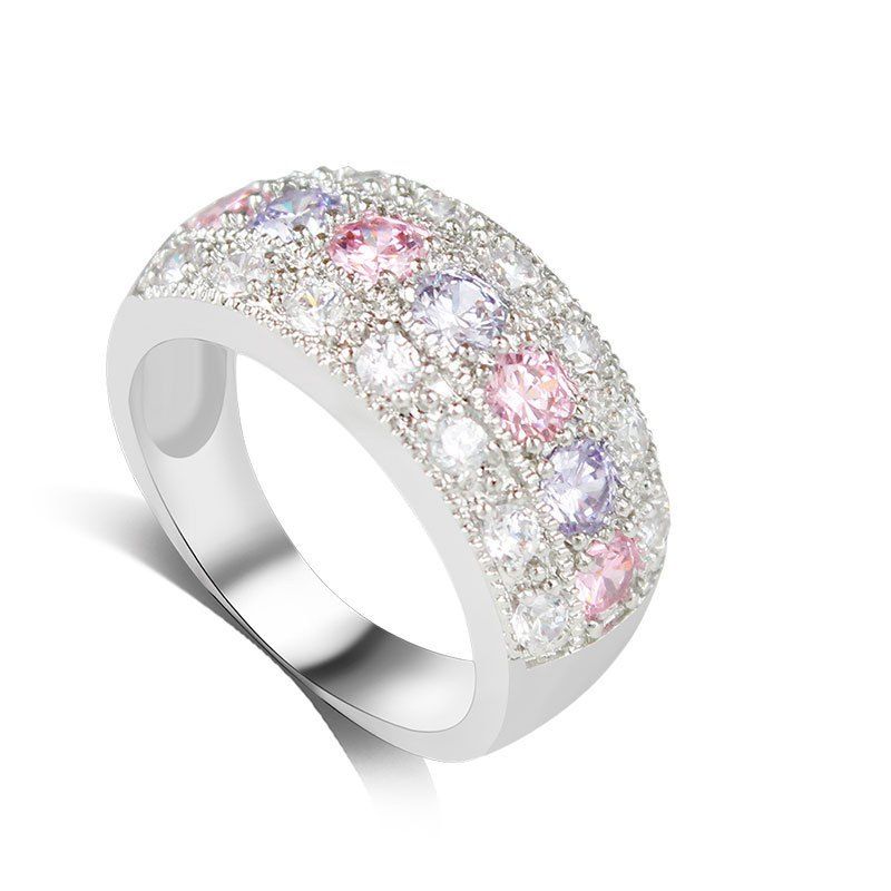 

Fashion Zircon Diamond Color Diamond Zinc Alloy Women Ring, Colour