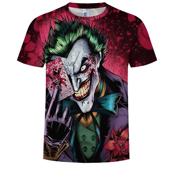 T-shirt manches courtes impression clown 3D - Canneberge L