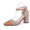 Nouvelle couleur assortie grille tissu creux mot mince boucle sandales féminines - Brun Légère 35